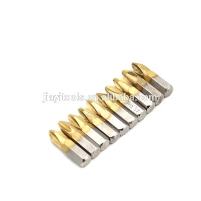 25mm length Titanium Coated Screwdriver Bits Anti Slip 1/4" Hex Shank Drill Bit For Power Tools